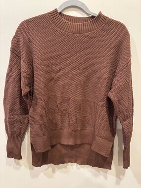 Women's Cozy Crewneck Sweater in Coffee Brown